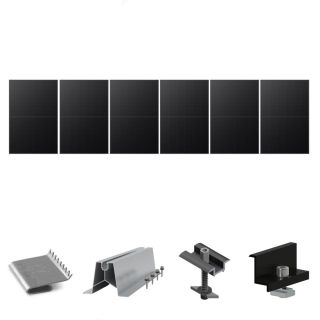 Fixasun - Kit de fixation sur bac acier - 1 ligne de 6 panneaux Portrait