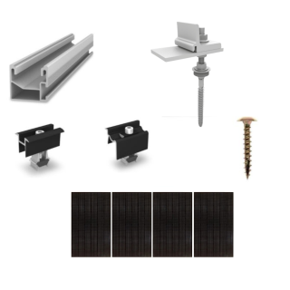 K2 Systems - Kit de fixation fibrociment - 1x 4 panneaux portrait ou paysage