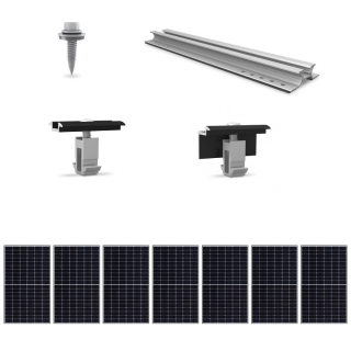 Kit de fixation sur bac acier - 1 ligne de 7 panneaux en portrait 2.0