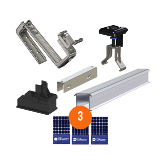 ESDEC - Kit de fixation tuiles - 1x3 panneaux en portrait ou paysage