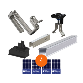 ESDEC - Kit de fixation tuiles - 1x4 panneaux en portrait ou paysage