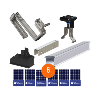 ESDEC - Kit de fixation tuiles - 1x6 panneaux en portrait ou paysage