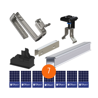 ESDEC - Kit de fixation tuiles - 1x7 panneaux en portrait ou paysage