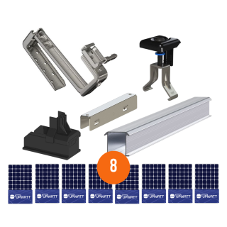 ESDEC - Kit de fixation tuiles - 1x8 panneaux en portrait ou paysage