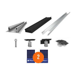 K2 Systems - Kit de fixation sol plat - 2 x 1 panneaux en paysage