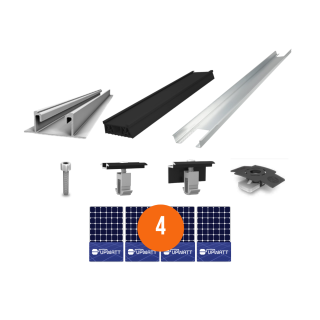 K2 Systems - Kit de fixation sol plat - 2 x 2 panneaux en paysage
