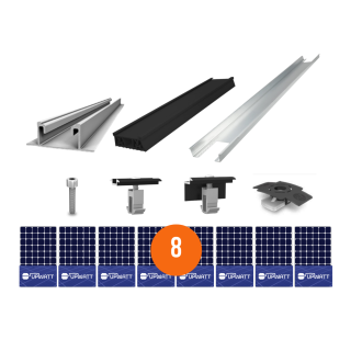 K2 Systems - Kit de fixation sol plat - 2 x 4 panneaux en paysage