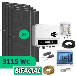 Kit Solaire Autoconsommation 3115 Wc, DMEGC 445 Biverre Bifacial, Goodwe, Sans fixations