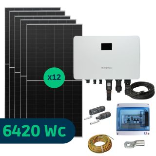 Kit Solaire 6420 Wc, Jinko Bifacial 535 Wc, Sungrow 6kW, Fixations au choix