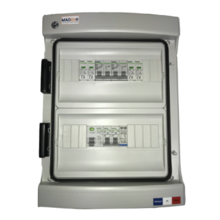 MadENR - Coffret de protection AC/DC monophasé, 3kWc - Parafoudre AC - 1 string - 1 MPPT - 25A coté DC et 20A coté AC