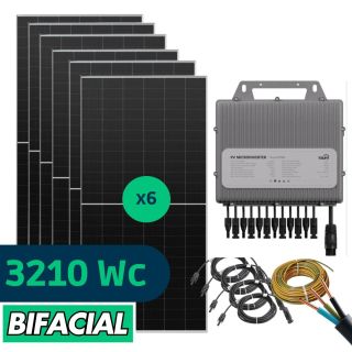 Kit Solaire 3210 Wc, Jinko Bifacial 535 Wc, TSUN 3000W, 6 entr&eacute;es