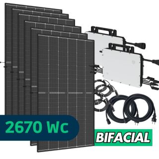 Kit Solaire Plug And Play 2670 Wc, DMEGC445 Biverre Bifacial N-Type, Hoymiles, Fixations au choix