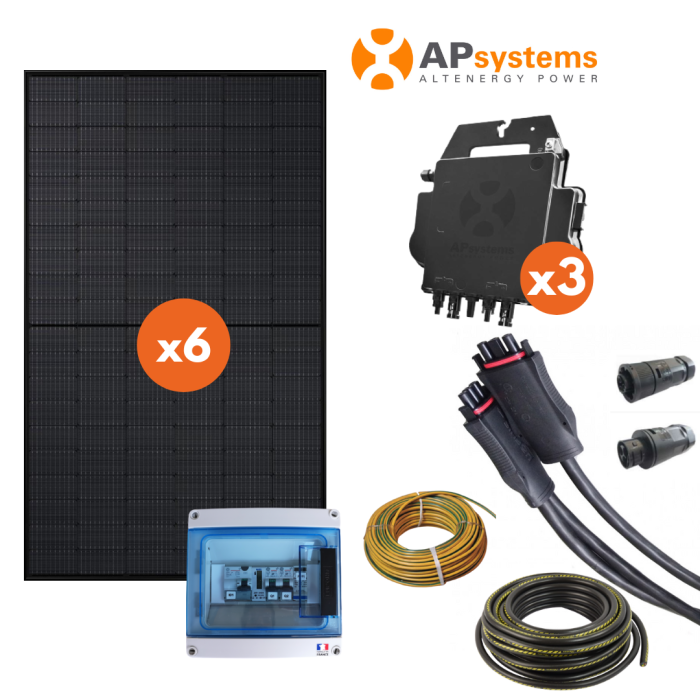 Kit autoconsommation 6 panneaux (2700 Wc) - APSystems DS3 - monophasé main product photo