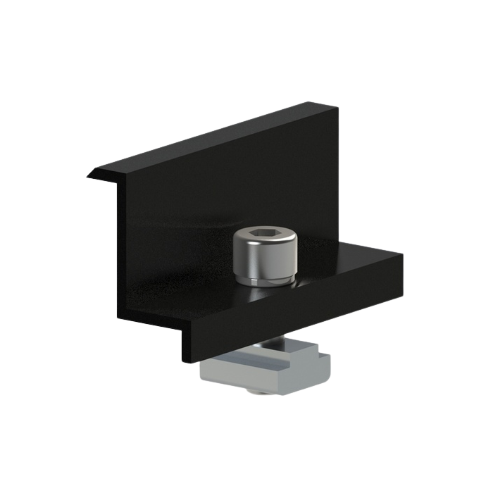 Fixasun - Etrier de fixation final pour rail FX50 et panneaux cadre 30mm main product photo