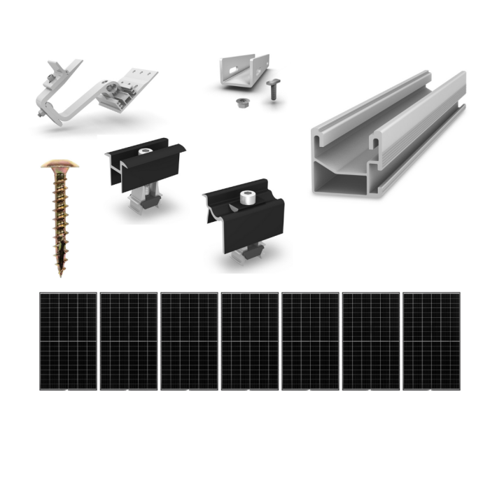 K2 systems - Kit de fixation tuiles - 1x 7 panneaux en portrait main product photo