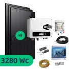 Kit Solaire Autoconsommation 3280Wc, Full-Black N-Type QN Solar, Goodwe, Fixations au choix